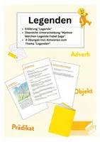 Vorschau - Arbeitsblätter - Legenden - Erklärung, 4 Übungen incl. Lösung - Deckblatt