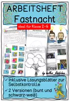 Vorschau - Stundenentwürfe - Fasching / Karneval / Fastnacht ARBEITSHEFT inkl. Lösungen Grundschule - Deckblatt