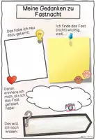 Vorschau - Stundenentwürfe - Fasching / Karneval / Fastnacht Reflexion "Meine Gedanken" Grundschule - Seite 1