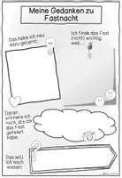 Vorschau - Stundenentwürfe - Fasching / Karneval / Fastnacht Reflexion "Meine Gedanken" Grundschule - Seite 2