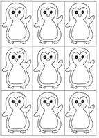 Vorschau - Arbeitsblätter - Pinguine im Warhol-Stil anmalen/gestalten, Malvorlage, Winter - Seite 1