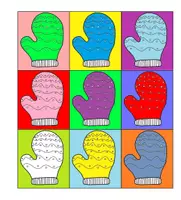 Vorschau - Mal- und Bastelvorlagen - Handschuhe im Warhol-Stil anmalen/gestalten - Deckblatt