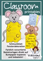 Vorschau - Mal- und Bastelvorlagen - Maus mit Käse basteln Arbeitsblatt Schreiben - Deckblatt