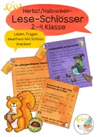 Vorschau - Fördermaterial/Inklusion - Lesemotivation/Leseförderung: Leseschlösser für die 2.- 4. Klasse - Herbst/Halloween - Deckblatt