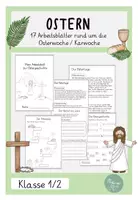 Vorschau - Arbeitsblätter - 17 Arbeitsblätter Arbeitsheft Ostergeschichte Ostern Karwoche Klasse 1/2 - Deckblatt