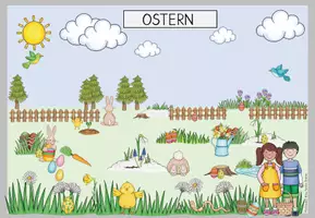 Vorschau - Arbeitsblätter - Ostern Wimmelbild Themenplakat DAZ Wortschatz - Seite 2