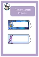 Vorschau - Bildkarten - editierbare Namenskarten für die #Roboterklasse - Deckblatt