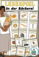 Vorschau - Spiele - Lesespiel "In der Bäckerei" Thema Einkaufen - DaZ / DaF / Deutsch - Deckblatt