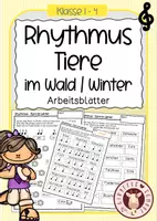 Vorschau - Unterrichtsreihen - Rhythmusbausteine - Tiere im Winter / Wald - Arbeitsblätter - Deckblatt