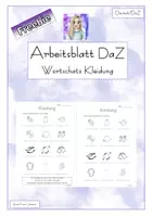 Vorschau - Arbeitsblätter - Freebie - DaZ - Arbeitsblatt - Wortschatz Kleidung - Deckblatt