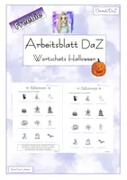 Vorschau - Arbeitsblätter - Freebie - DaZ - Arbeitsblatt - Wortschatz Halloween - Deckblatt