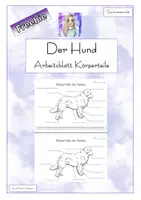 Vorschau - Arbeitsblätter - Freebie - Körperteile des Hundes - Arbeitsblatt - Deckblatt
