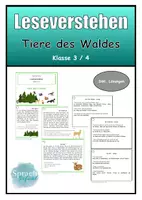 Vorschau - Unterrichtsreihen - Leseverstehen - tägliche Übung: Tiere des Waldes Kl. 3/4 - Deckblatt