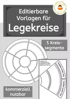 Vorschau - Mal- und Bastelvorlagen - Editierbarer Legekreis - Vorlagen mit 5 Kreissegmenten (kommerziell, editierbar) - Deckblatt