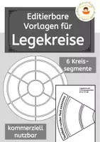 Vorschau - Mal- und Bastelvorlagen - Editierbarer Legekreis - Vorlage mit 6 Kreissegmenten (kommerziell) - Deckblatt
