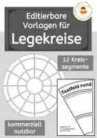 Vorschau - Mal- und Bastelvorlagen - Editierbarer Legekreis - Vorlagen mit 12 Kreissegmenten (kommerziell, editierbar) - Deckblatt
