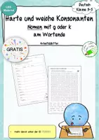 Vorschau - Arbeitsblätter - Strategie "Verlängern" - Nomen mit g/k im Auslaut - GRATISMATERIAL - Deckblatt