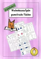 Vorschau - Arbeitsblätter - Wochenhausaufgabe zu den Flächenformen - Deckblatt