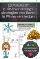 Vorschau - Arbeitsblätter - Experiment zu den Überwinterungsstrategien von Tieren in Winterverstecken - Deckblatt