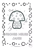 Vorschau - Mal- und Bastelvorlagen - Neujahr- Frohes Neues Jahr - Glückspilz - 7 Malvorlagen - Grußkarten #edukilights22 - Seite 3