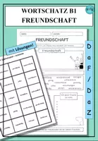 Vorschau - Arbeitsblätter - Thema: Freundschaft Wortschatz: Eigenschaften Niveau: B1 Arbeitsblatt & Spiel - Deckblatt