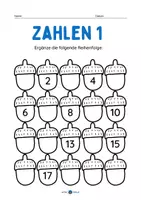 Vorschau - Arbeitsblätter - Arbeitsblätter mit Zahlenfolgen für Kinder ab 6 Jahren - Deckblatt