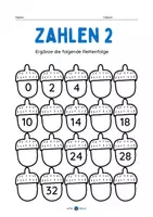 Vorschau - Arbeitsblätter - Arbeitsblätter mit Zahlenfolgen für Kinder ab 6 Jahren - Seite 2