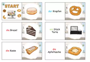 Aperçu - Jeux - Domino "In der Bäckerei" Thème des achats - Allemand - Page 1