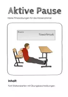 Vorschau - Bildkarten - Aktive Pause/ Homeschooling. Sportübungen für den Arbeitsplatz/ zu Hause - Deckblatt