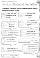 Vorschau - Arbeitsblätter - Übung unbestimmte Artikel im Akkusativ "In der Bäckerei" DaZ / DaF / Deutsch - Seite 2