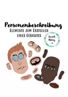Vorschau - Mal- und Bastelvorlagen - 126 Elemente für ein Gesicht Personenbeschreibung - Deckblatt