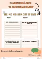 Vorschau - Arbeitsblätter - Meine Weihnachtsferien - Schreibaufgaben - 3 Arbeitsblätter - schreiben - Deckblatt