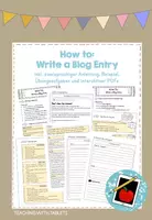 Vorschau - Arbeitsblätter - How to Write a Blog Entry inkl. interaktiver PDFs - Deckblatt