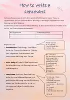 Vorschau - Arbeitsblätter - How to write a comment - Anleitung und Peer Feedback Checkliste - Deckblatt