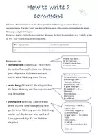Vorschau - Arbeitsblätter - How to write a comment - Anleitung und Peer Feedback Checkliste - Seite 1