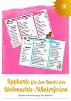 Vorschau - Stationenlernen - Tippkarten Ferienbericht Winter-Weihnachtsferien - Deckblatt