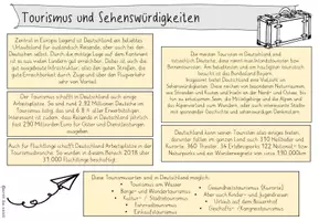 Vorschau - Anderer Materialtyp - Tourismus in Deutschland: Infokarten - Seite 1
