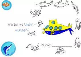 Vorschau - Unterrichtsreihen - Wer lebt wo Unterwasser? Sachunterrichtsreihe, Dossier, 1. Klasse, 2. Klasse - Seite 1
