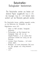 Vorschau - Arbeitsblätter - Satzstreifen Satzglieder bestimmen - Seite 1