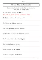 Vorschau - Arbeitsblätter - Arbeitsblatt Die vier Fälle des Namenwortes/Nomens - Fragen formulieren - Deckblatt