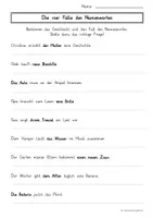 Vorschau - Arbeitsblätter - Arbeitsblatt Die vier Fälle des Namenwortes/Nomens - Fragen formulieren - Seite 2