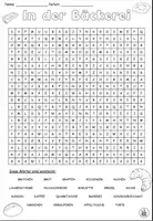 Vorschau - Arbeitsblätter - Suchsel / Suchspiel "In der Bäckerei" Thema Einkaufen - DaZ / DaF / Deutsch - Seite 1