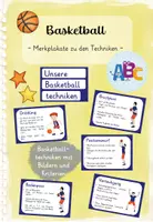 Vorschau - Poster - Basketball : Merkplakate zu den Basketballtechniken (Dribbling, Druckpass, Bodenpass, Positionswurf, Verteidigung) - Deckblatt
