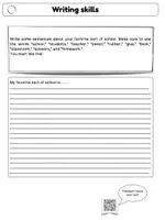 Vorschau - Arbeitsblätter - Word bank "school" writing worksheet in 3 Niveaustufen & 2 Versionen - Seite 2