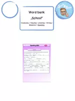 Vorschau - Arbeitsblätter - Word bank "school" speaking worksheet in 3 Niveaustufen & 2 Versionen - Seite 1