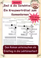 Vorschau - Arbeitsblätter - Kreuzworträtsel Emil und die Detektive von Erich Kästner - Deckblatt
