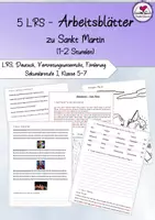 Vorschau - Arbeitsblätter - 5 Arbeitsblätter LRS (Lese-Rechtschreibschwierigkeiten) - "Thema: Sankt Martin" -ca. 1-2 Stunden - Klasse 5/6 - Deckblatt