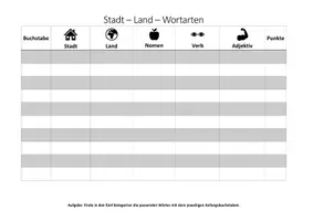 Vorschau - Arbeitsblätter - Wortarten - Stadt - Land - Seite 1