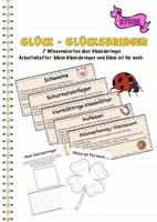 Vorschau - Arbeitsblätter - Glück-Glücksbringer Wissenskartei + Arbeitsblätter - Deckblatt