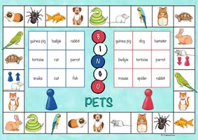 Vorschau - Stationenlernen - Pets – Game: Bingo-Spiel mit Hilfekarte – Englisch - Seite 1